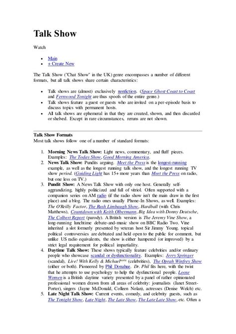 how to write a script for talk show