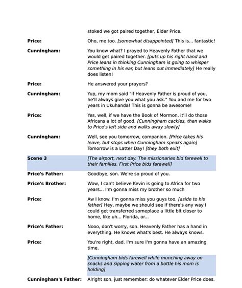 how to write a script stage directions