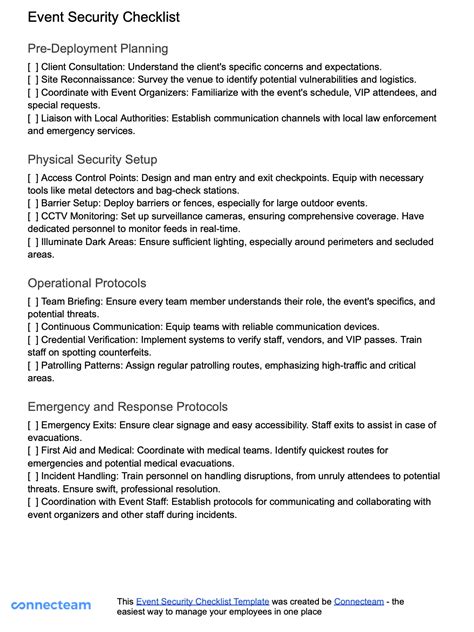 how to write a security plan for an event