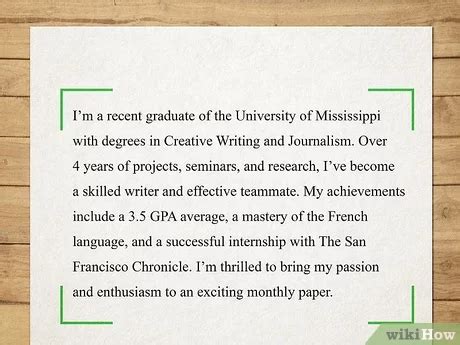 how to write a short biography about yourself for college