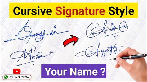 how to write a signature in cursive