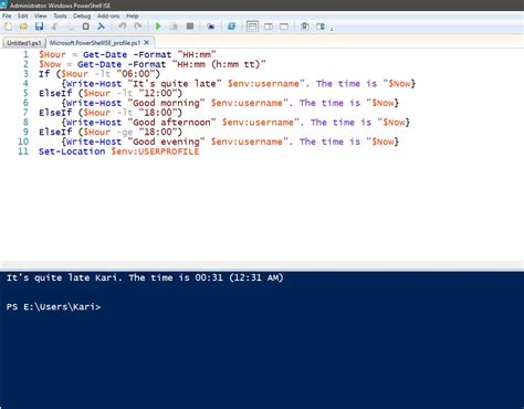 how to write a simple script in powershell