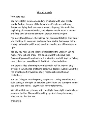 how to write a speech transactional writing