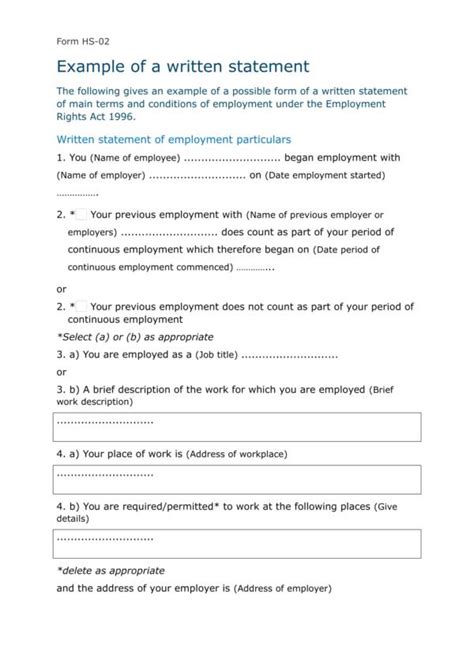 how to write a statement example