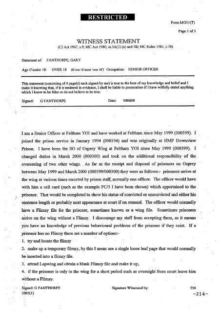 how to write a statement for police