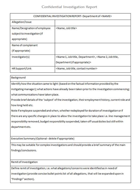 how to write a statement for work investigation template