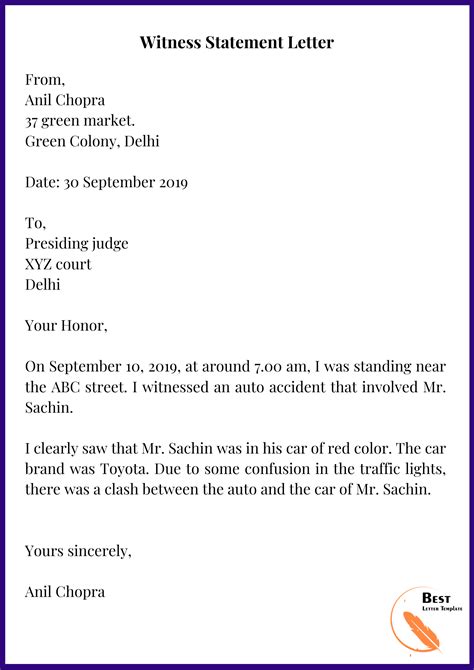 how to write a statement letter sample