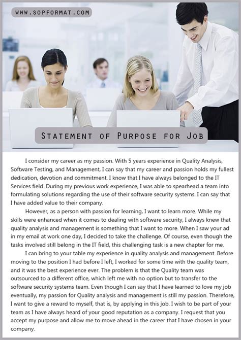 how to write a statement of purpose for a job