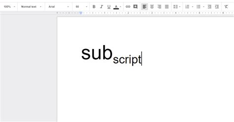 how to write a subscript in docs