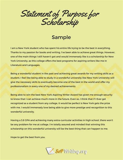 how to write a supporting statement for a scholarship