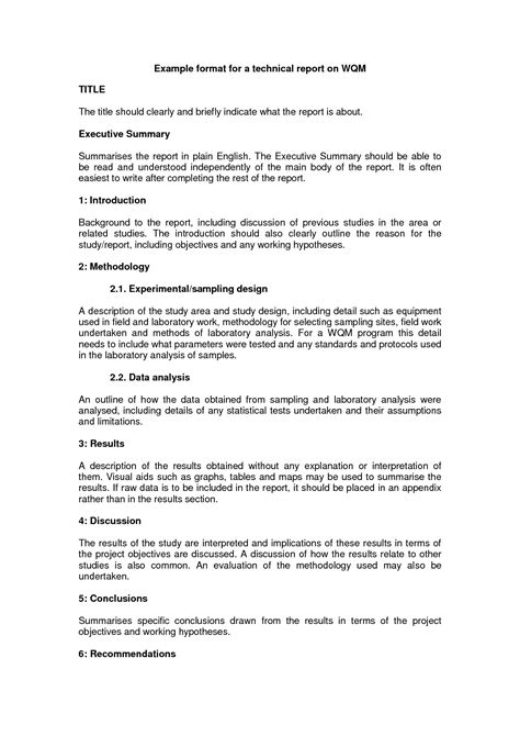 how to write a technical report example
