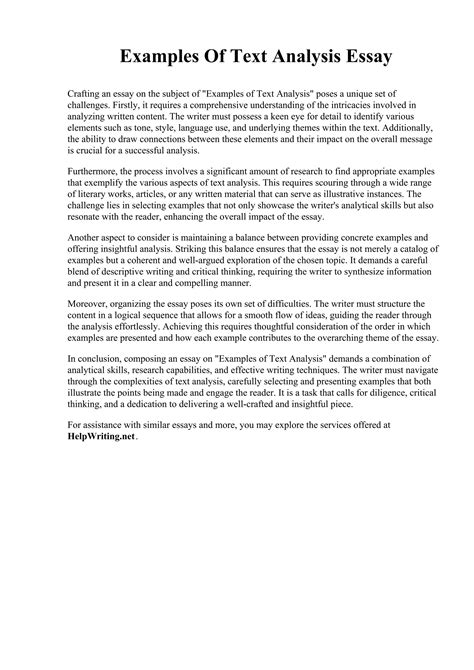 how to write a text analysis essay example pdf