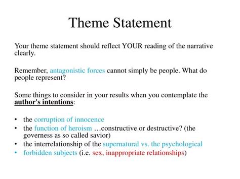 how to write a thematic statement example