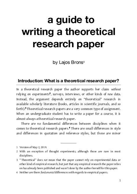 how to write a theoretical analysis