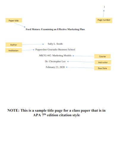how to write a title page in apa format 7th edition