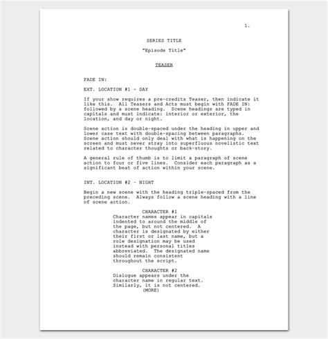 how to write a tv script outline