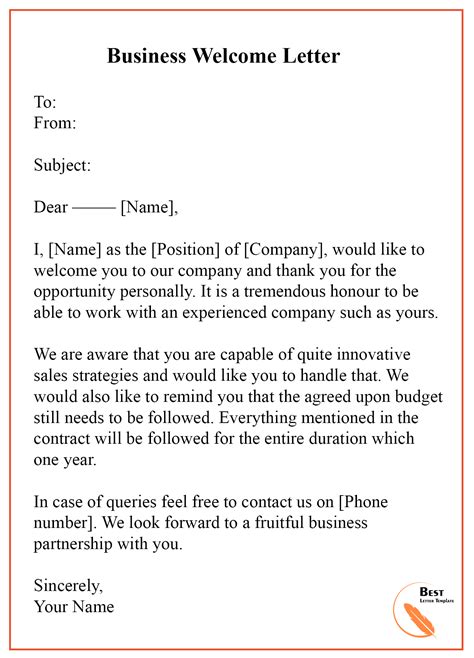 how to write a welcome note