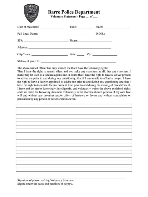 how to write a written statement for police