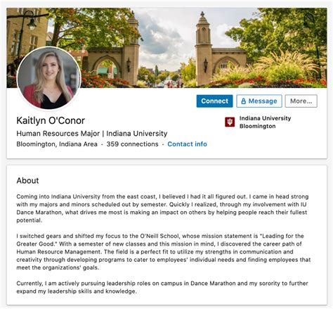 how to write about me in linkedin for students
