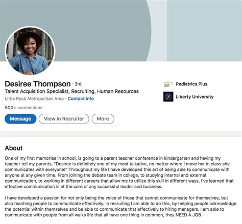 how to write about myself in linkedin sample
