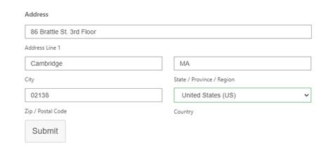 how to write address in 1 line