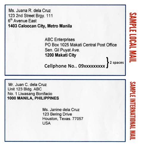 how to write address properly with zip code