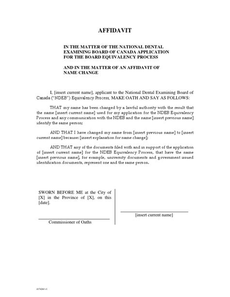 how to write affidavit for name change