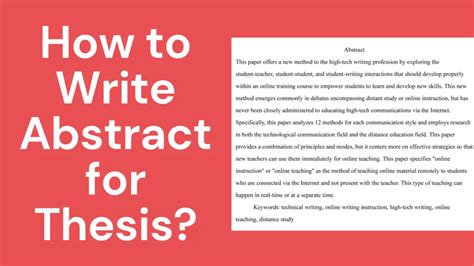 how to write an abstract for a thesis