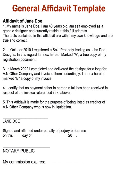 how to write an affidavit for someone