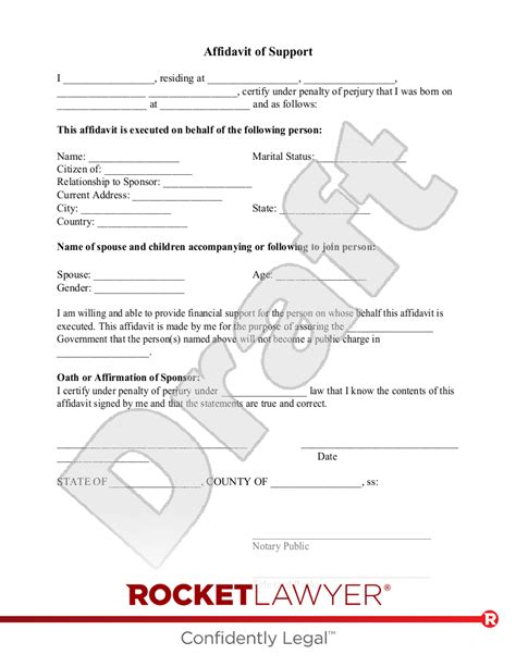 how to write an affidavit of support
