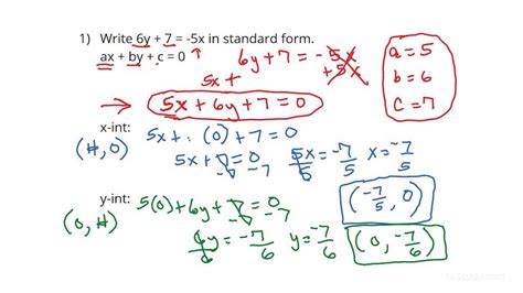 how to write an algebraic equation in standard form
