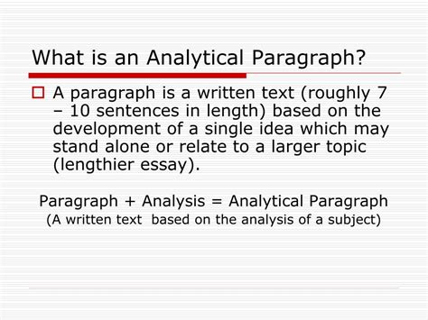 how to write an analytical paragraph example