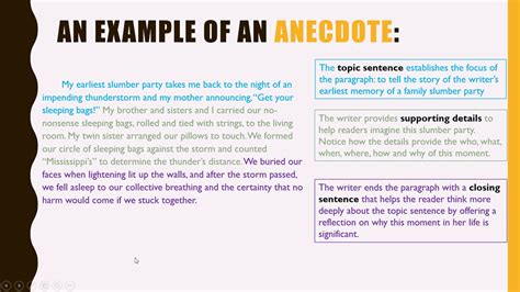 how to write an anecdote in a speech