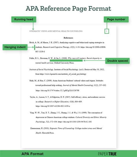 how to write an apa format reference