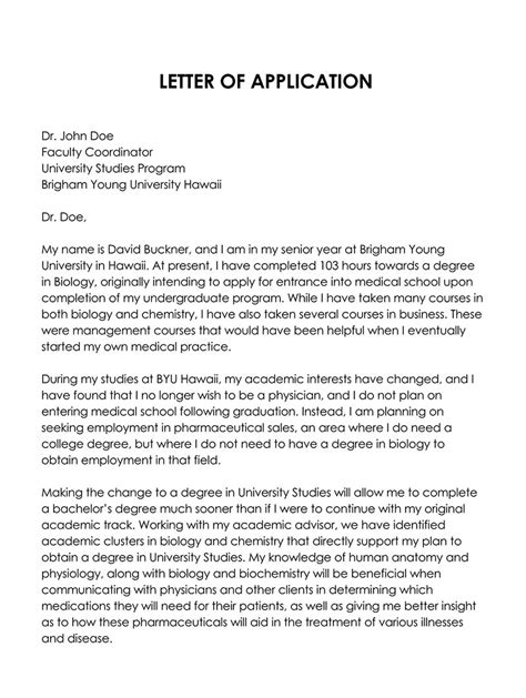 how to write an application letter for a job pdf