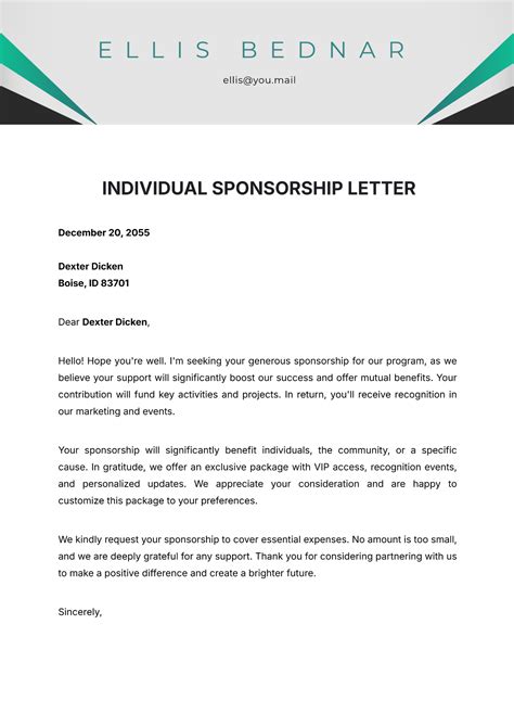 How To Write An Application Letter For A Sponsorship