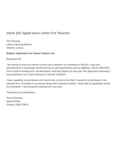 how to write an application letter for a teaching job pdf