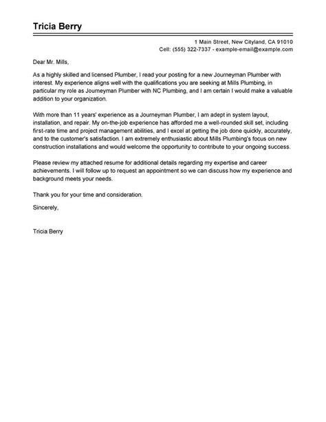 how to write an application letter for attachment as a plumber