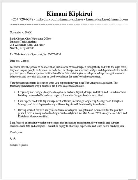 how to write an application letter for attachment in kenya