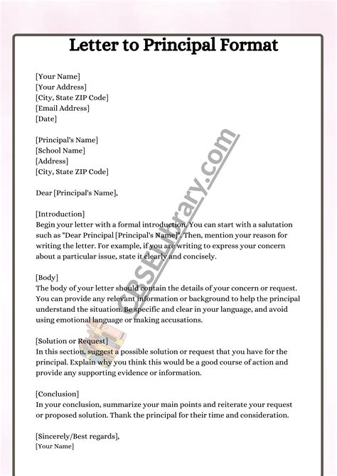 how to write an application letter to a school principal