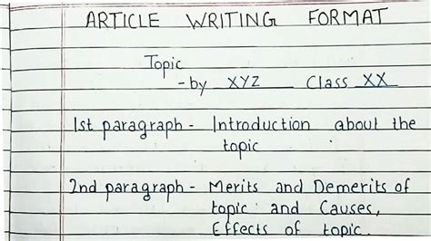 how to write an article class 10th