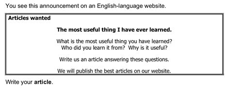 how to write an article fce