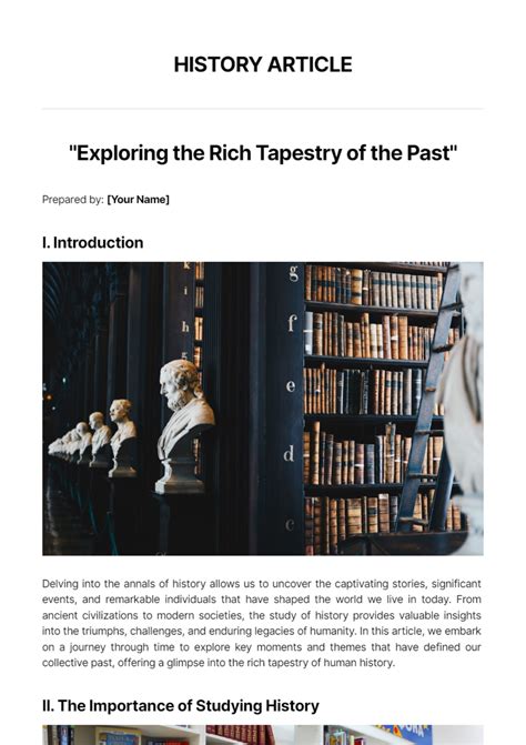 How To Write An Article In History