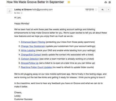 how to write an email asking for an update