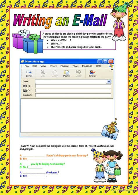 how to write an email esl pdf