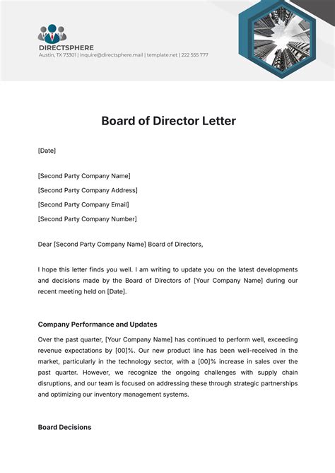 How To Write An Email To Board Of Directors