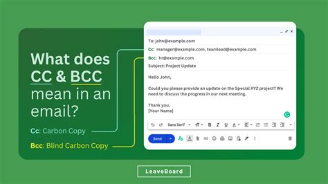 how to write an email with cc and bcc