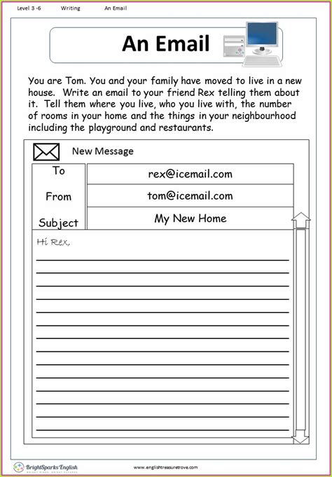 how to write an email worksheet pdf