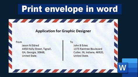 how to write an envelope in word