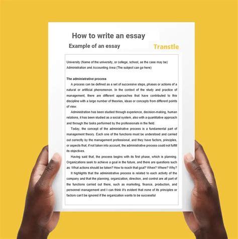 how to write an essay example in english